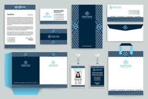 Blue color stationery design vector