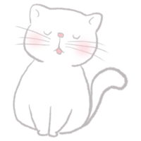 white cat closed eyes png