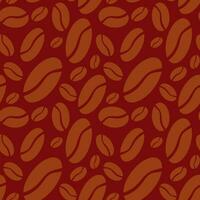 Seamless pattern of coffee beans, fragrant black pattern, coffee shop. Brown coffee background in flat style, coffee beans. vector