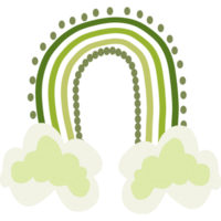 groen regenboog en wit-groen wolken png