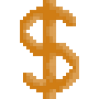 Dollar sign, pixel style png