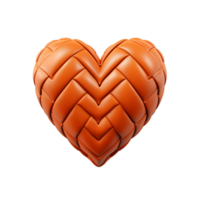 le cœurs - le Orange cuir cœur - ai généré - génératif ai png