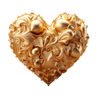 The Hearts - The Golden Heart - Ai generated - Generative AI png