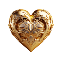 The Hearts - The Golden Heart - Ai generated - Generative AI png