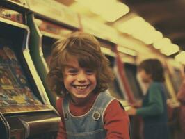 Arcades - a young boy smiling - Lofi - Ai Generated - Generative Ai photo