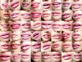 A collage of many different pink lips - Ai Generated - Generative Ai photo