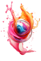 Colorful liquid splashes - Ai Generated - Generative AI png