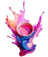 Colorful liquid splashes - Ai Generated - Generative AI png