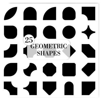 A collection of geometric shapes for decor elements