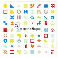 Collection of abstract geometric shape icon sets for decorating elements vector