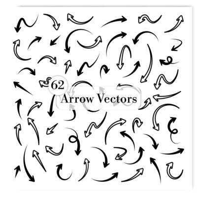 Vector hand-drawn arrow sets