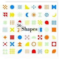 Collection of abstract geometric shape icon sets for decorating elements vector