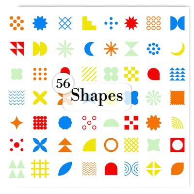 Collection of abstract geometric shape icon sets for decorating elements