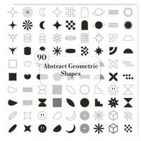 Collection of abstract geometric shape icon sets for decor elements vector