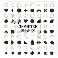 Collection of abstract geometric shape icon sets for decor elements vector