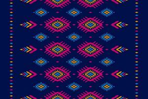 patrón étnico ikat sin costuras en tribal. estampado de adornos étnicos geométricos aztecas. estilo de patrón ikat. vector