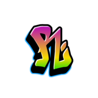 colore graffiti font. vettore illustrazione. png