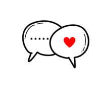 cuore con discorso bolle png