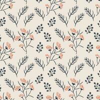 Seamless pattern. Simple flat modern drawing. Floral texture collection for textile and fashion design. Spring botanical print. vector