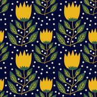 Seamless pattern. Simple flat modern drawing. Floral texture collection for textile and fashion design. Spring botanical print. vector