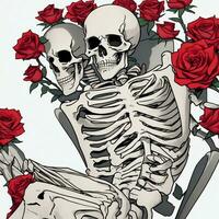 skull and roses photo