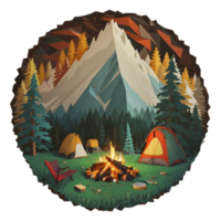 acampar nas montanhas png
