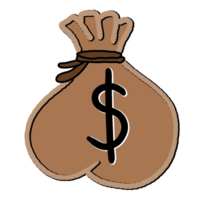 sac avec dollar png