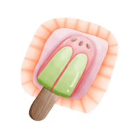 Watermelon ice cream stick with corrugated paper isolated on transparent background png