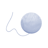 a blue ball of yarn knitting wool pet toy isolated on transparent background png