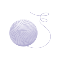 une violet Balle de fil tricot la laine animal de compagnie jouet isolé sur transparent Contexte png