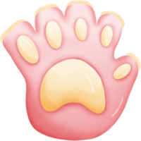 Cat gloves with cat footprints isolated on transparent background png