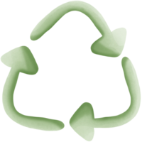Green recycling triangle symbol isolated on transparent background png