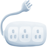 3 pin plugs and sockets are removed from each other isolated on transparent background png