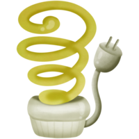 een geel licht lamp met plug geïsoleerd Aan transparant achtergrond png