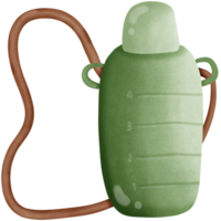 a green water bottle with a handle on it isolated on transparent background png