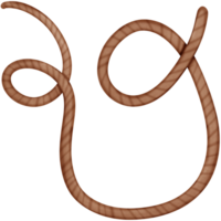 a brown rope with a loop on it isolated on transparent background png