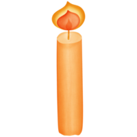 Orange candle isolated on transparent background png