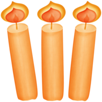 Orange candle isolated on transparent background png