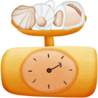 a cartoon shellfish on a scale isolated on transparent background png