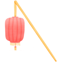 a red Chinese lantern hanging from a stick isolated on transparent background png