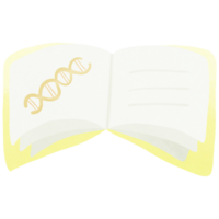 an open biology book isolated on transparent background png