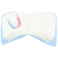 an open physics book isolated on transparent background png