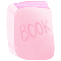 a pink book with the word book written on it isolated on transparent background png