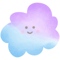 a cloud with a smiley face on it isolated on transparent background png