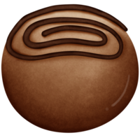 Chocolate ball isolated on transparent background png