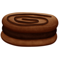 Schokolade Macaron isoliert auf transparent Hintergrund png