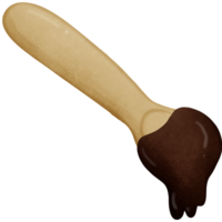 chocolate sauce spoon isolated on transparent background png