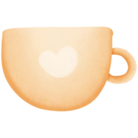 ein Orange Tasse mit ein Herz auf es isoliert auf transparent Hintergrund png