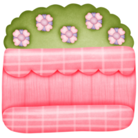 Planter wooden box with plant and flowers isolated on transparent background png