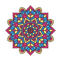 Ethnic Mandala Round Ornament Pattern With Colorful vector